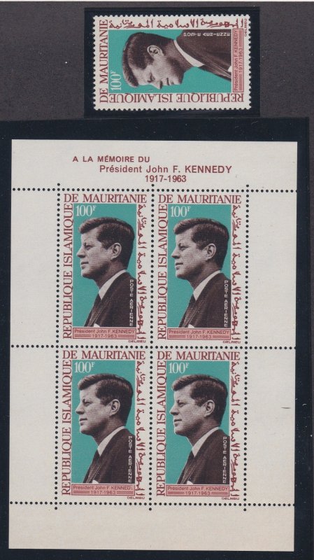 Mauritania # C40 & C40a, John F. Kennedy, Stamp & Souvenir Sheet, NH, 1/2 Cat.