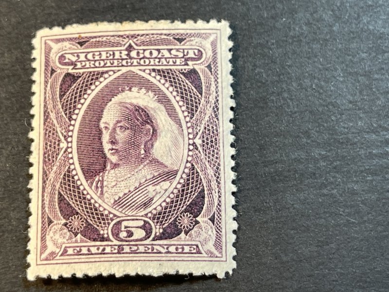 NIGER COAST PROTECTORATE # 59-MINT/HINGED----DEEP-VIOLET----1897-98