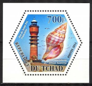 Chad 2014 Lighthouses and Shells (3) MNH Cinderella !