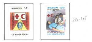 BANGLADESH 1988  RED CROSS #314-315 MH