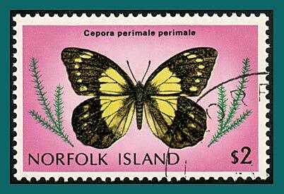 Norfolk Island 1977 Butterflies Moths 4, $2 used #217,SG195