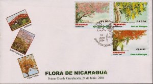 NICARAGUA FLORA Sc 2426-2428 FDC 2004