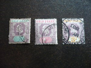 Stamps - Gold Coast - Scott# 38,39,42 - Used Part Set of 3 Stamps