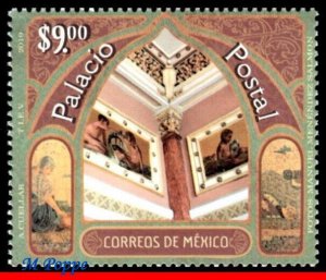 19-03 MEXICO 2019 POSTAL PALACE, POST, ART, PAINTING, ARCHITECTURE, MNH