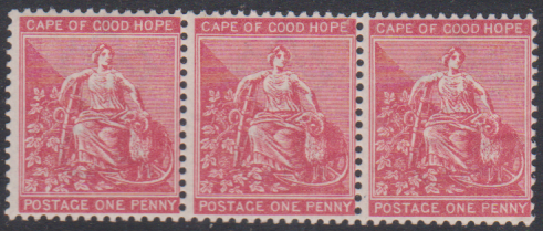 CAPE OF GOOD HOPE 1882 MNH 1d ROSE STRIP OF 3 SG41 CAT 