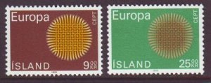 Iceland Sc 420-421 1970  Europa  stamp set mint NH