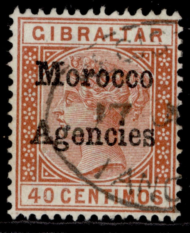 MOROCCO AGENCIES QV SG5, 40c orange brown, FINE USED.