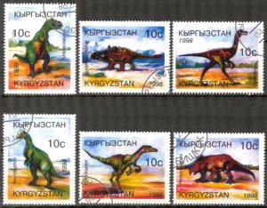 Kyrgyzstan 1998 Dinosaurs set of 6 Mi. 147/52 Used CTO