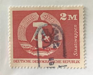 Germany DDR 1973 Scott 1443 used - 2m,  National Coat of Arms