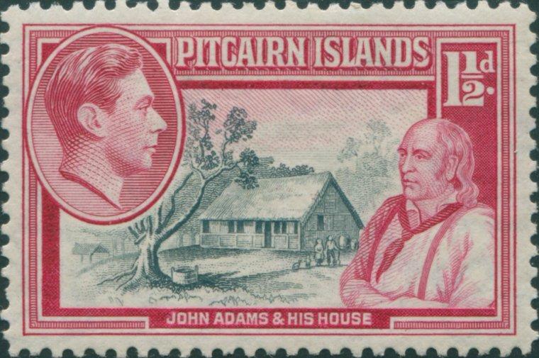 Pitcairn Islands 1940 SG3 1½d John Adams and House MLH