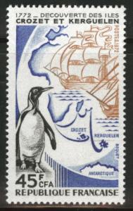 FRANCE Scott 1331 MNH** Penguin Antarctic Map stamp 1971 