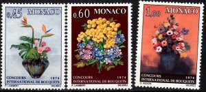 MONACO 1973 FLORA Plants: Flower Arrangements Competition (1974). Compl Set, MNH