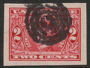 Scott 371, XF Used, 2c Alaska-Yukon Imperforate, SOTN Target Cancel