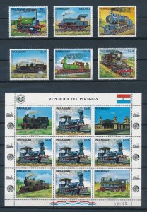 [113664] Paraguay 1983 Railway trains Eisenbahn Locomotives  MNH