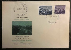 1958 Ankara Turkey First Day Cover FDC Issue Of Chief Towns
