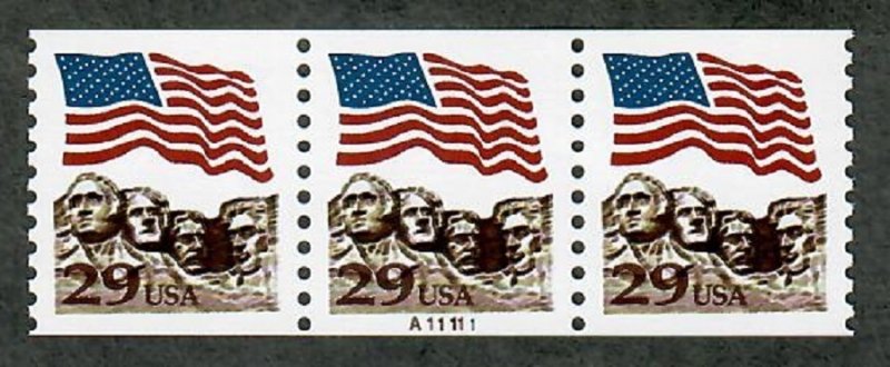 2523A Flag over Mt Rushmore MNH PNC3 plate #A11111