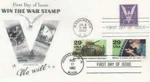 905 3c WIN THE WAR - Dual FDC