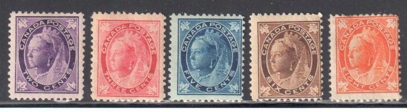 Canada #68 to 72 Mint F-VF C$390.00