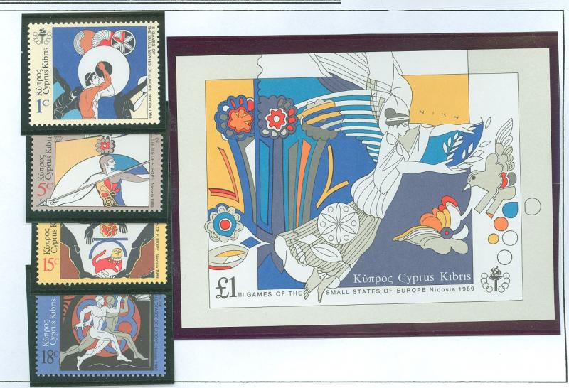 Cyprus 1989 Scott 717-721 Games of Small States MNH