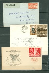 WORLWIDE LOT of (5) COVERS SOME AIR MAIL .