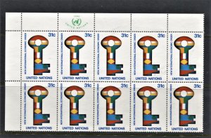 STAMP STATION PERTH United Nations # Block of 10 MNH 1980