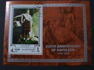 ​YEMEN-1969-200TH ANNIVERSARY OF NAPOLEON   CTO- S/S VF-LAST ONE FANCY CANCEL