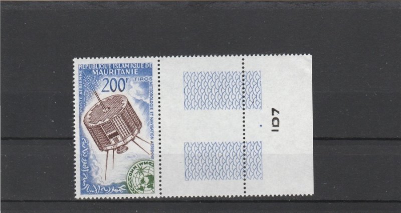 Mauritania  Scott#  C25 with Tab  MNH  (1963 Tiros Satellite & Symbol of WMO)
