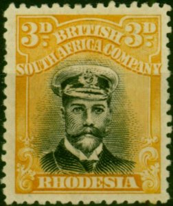 Rhodesia 1918 3d Black & Yellow SG259 Fine MM