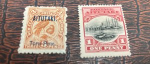 KAPPYSTAMPS  AITUTAKI #4 & #29 MINT HINGED NO THINS  H300