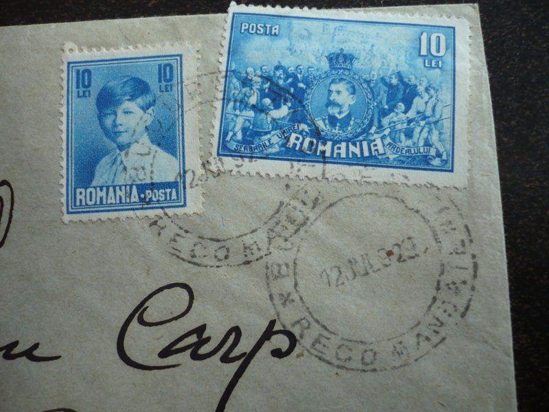Postal History - Romania - Scott# 328, 352 - Registered Mail to Netherlands