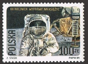 Poland 2910,2910a sheet,MNH.Mi 3202,Bl.109. First Moon landing,20th Ann.1989.