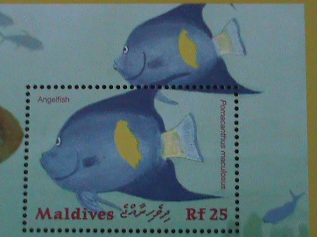 MALDIVES-INDIAN OCEAN MARINE LIFE-ANGELFISH MNH S/S VF- WE SHIP TO WORLDWIDE