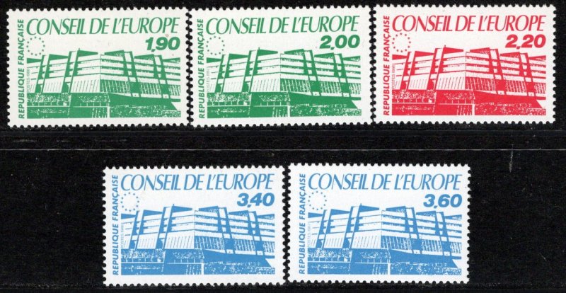 France For the consil of Europe Scott # 1O40 - 1O44, mint nh