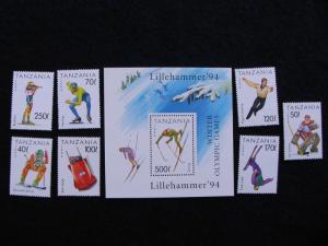 Tanzania - 1994 – Winter Olympics Lillehammer Set – 7 Stamps + S/S