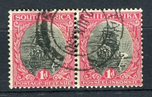 SOUTH AFRICA; 1920s-30s Dromedarius issue 1d. fine used POSTMARK Pair