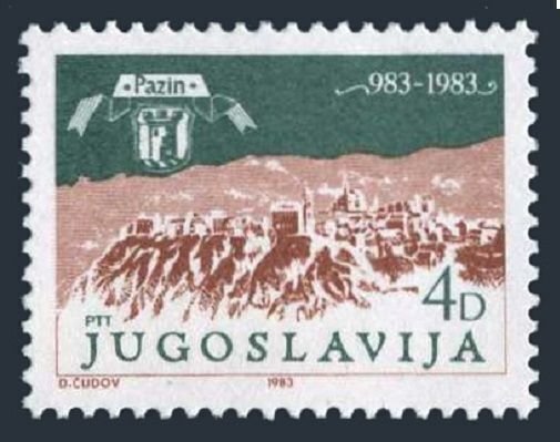 Yugoslavia 1634 two stamps, MNH. Michel 1994. Town of Pazin millennium, 1983.