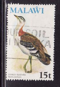 Malawi-Sc #239-used-15t Stanley Bustard-Birds-1975-