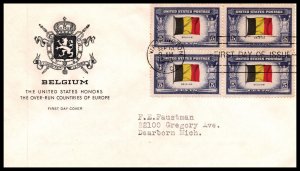 Scott 914 5 Cents Belgium House Of Farnam FDC Typed Address Block Planty 914-4