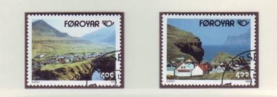 Faroe Islands Sc250-1 1993  Gjogv Nordica stamp set used