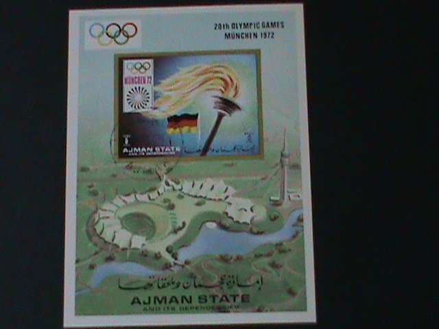 ​AJMAN-1972- 20TH OLYMPIC GAMES MUNICH'72- IMPERF-CTO-S/S--FANCY CANCEL-VF