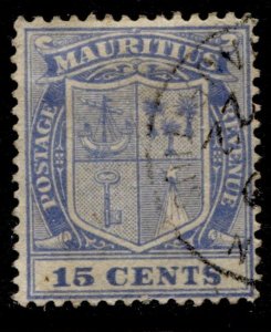 Mauritius #145 Arms Type Used CV$0.50 - Has pencil mark