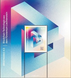 Liechtenstein 2021 MNH Souvenir Sheet Crypto Stamps Blockchain Technology QR Cod