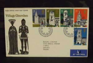 15441   GREAT BRITAIN   FDC # 671-675     Village Churches