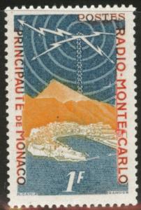 MONACO Scott 280 MH* 1951 Radio Monte Carlo stamp