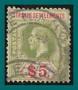 Straits Settlements 1913 George V, $5 used  #171,SG212