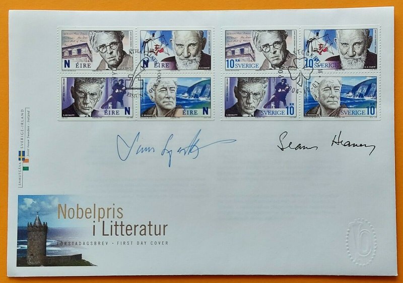 Sweden Ireland 2004 Scott 2492, 1576-1579 Nobel Prize FDC signed Lars Sjööblom 