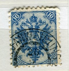 BOSNIA; 1890s classic Eagle Arms issue used 10k. value fine POSTMARK