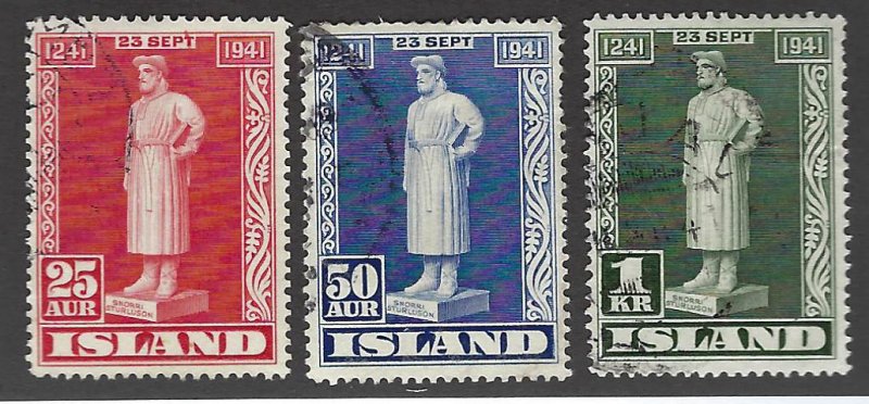 Iceland SC#237-239 Used F-VF...fill a great Spot!