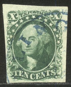 U.S. #14 Used VF/XF BEAUTY - 10c Green, Type II