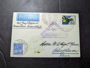 1933 Brazil LZ 127 Graf Zeppelin Airmail Cover Recife to Schaffhausen Germany